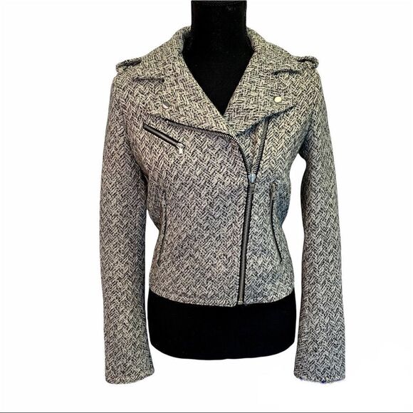 GAP asymmetrical tweed Moto jacket Sz XS - Picture 1 of 9